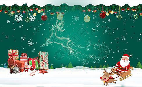 绿色圣诞背景背景图片