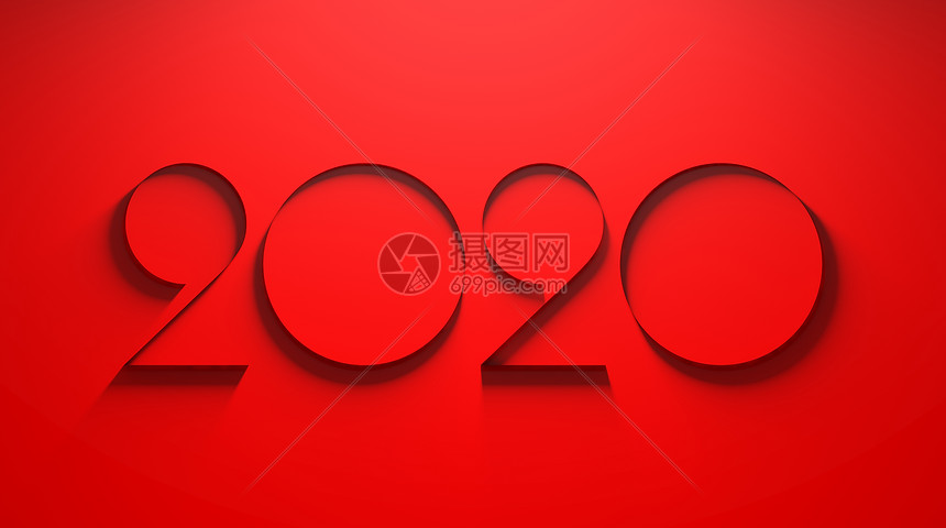 简约红色2020图片