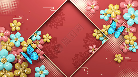 喜庆花卉背景背景图片