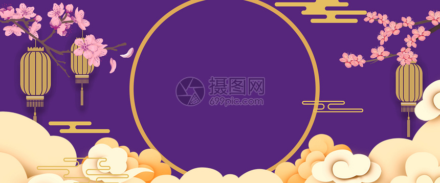 紫色新春背景图片素材 正版创意图片 摄图网