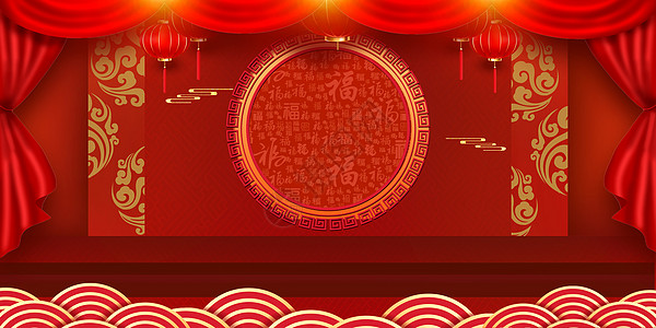大红喜庆新年背景图片