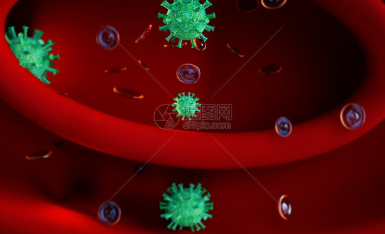 C4D冠状病毒图片