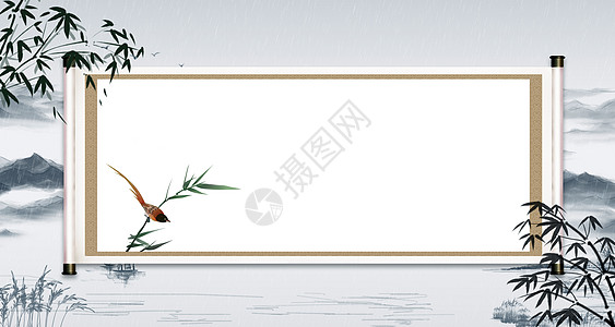 签名卷轴中国风卷轴设计图片