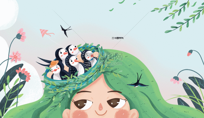 春分节气gif动图图片-正版gif素材401677404-摄图网