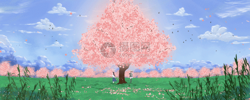 樱花之恋春天春分gif