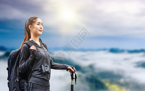 登山运动徒步运动设计图片