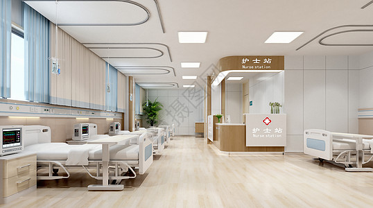 3D医院病房场景图片