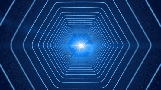 科技粒子图形隧道穿梭GIF图片