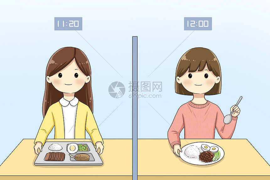 疫情期间食堂分段就餐