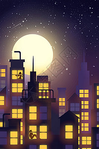 奇幻城市之夜背景图片