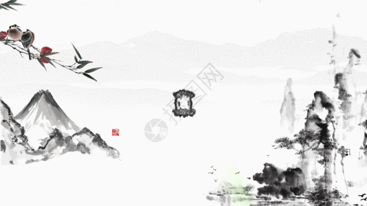 清明节水墨开场片头gif图片素材