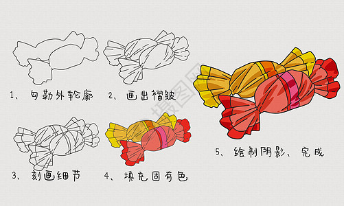 糖果简笔画教程图片