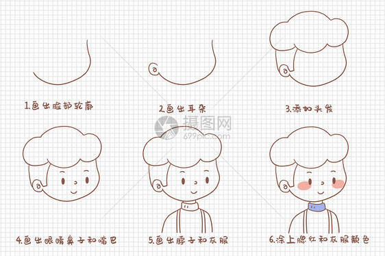 教育文化小男孩简笔画图片