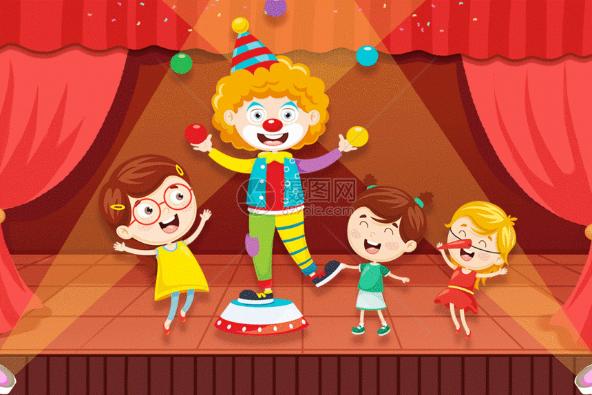 愚人节舞台表演的小丑gif