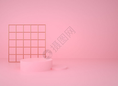 C4D粉色简约几何背景图片