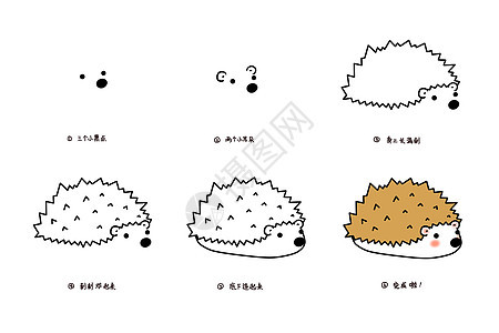 小刺猬简笔画教程图片