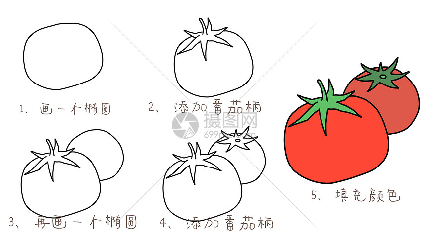 西红柿怎么画步骤图片