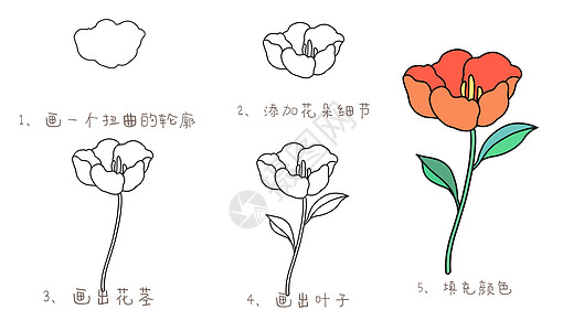 100种花的简笔画步骤图片