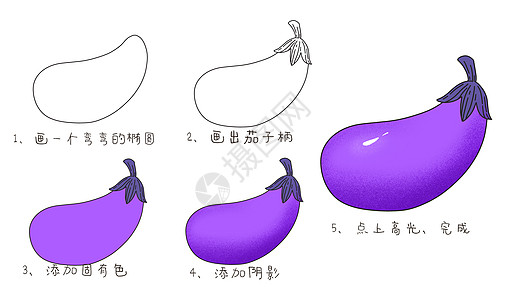 茄子简笔画教程图片