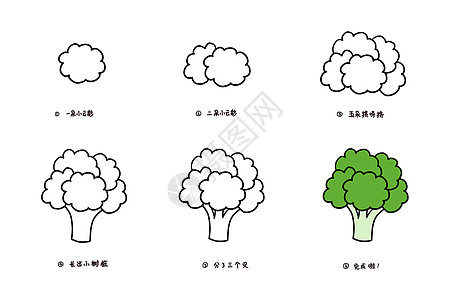 西兰花简笔画教程图片