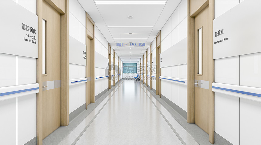 ICU病房走廊场景图片