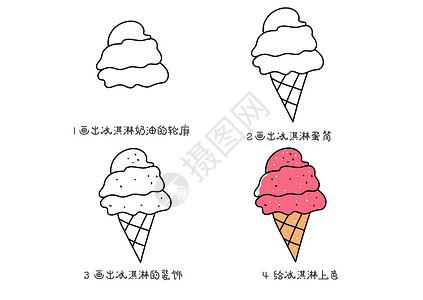冰淇淋简笔画教程图片
