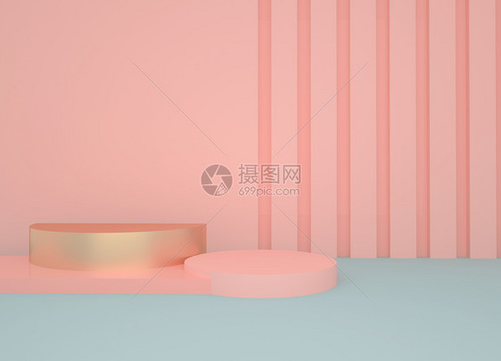 马卡龙色3D立体背景图片