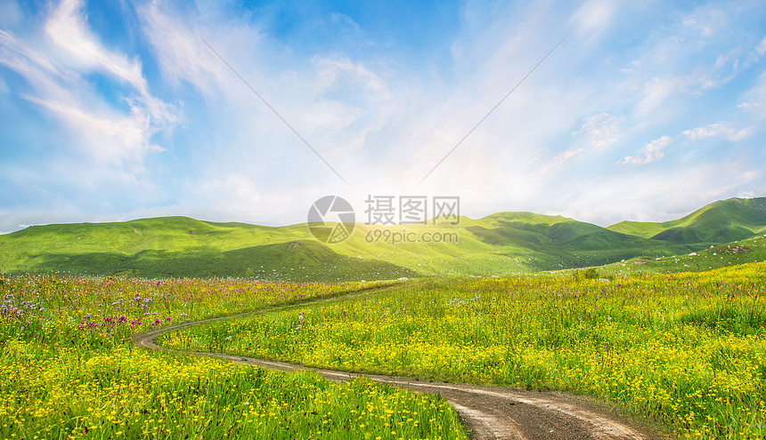 乡村田野小路背景图片