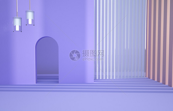 紫色3D简约背景图片