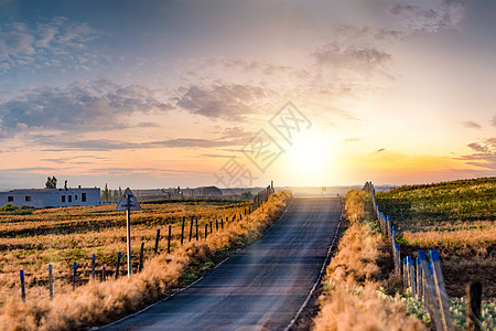 旅行路上的风景乡村公路背景设计图片