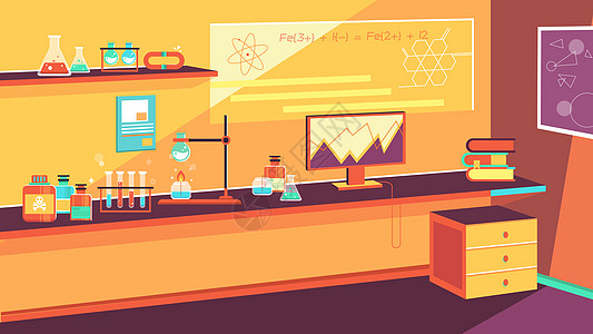 化学实验室插画图片