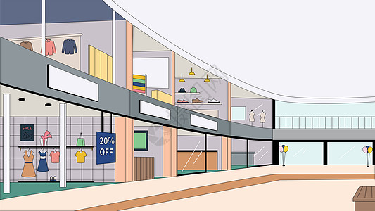 商场空间插画