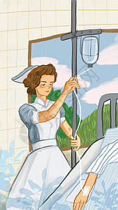 护士节挂吊瓶的护士图片