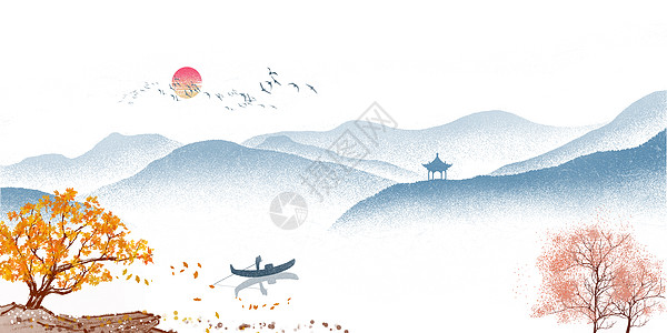 松树中国风背景设计图片