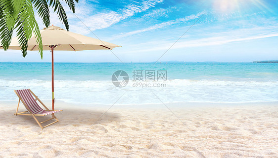 大海沙滩度假背景图片