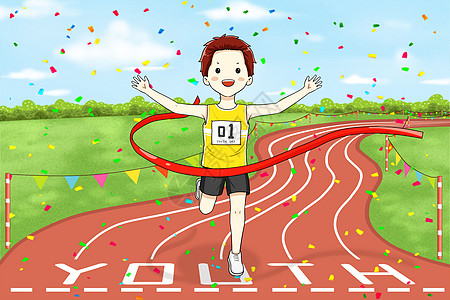 跑步运动员青年运动会插画
