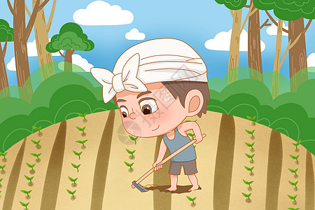 海带干活插画_海带干活卡通_海带干活插图_手绘_板绘_摄图网