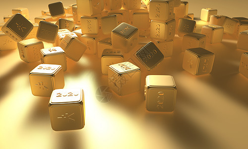 金色方块骰子背景图片