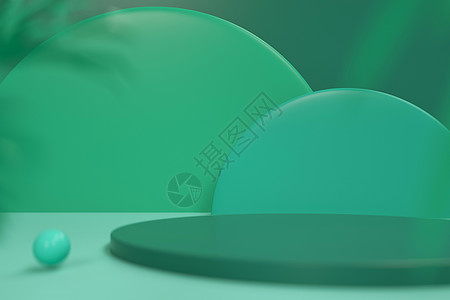 薄荷绿气球装饰朦胧绿小清新场景设计图片