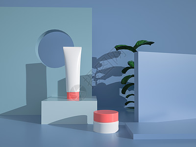 牙膏海报3D创意化妆品空间设计图片