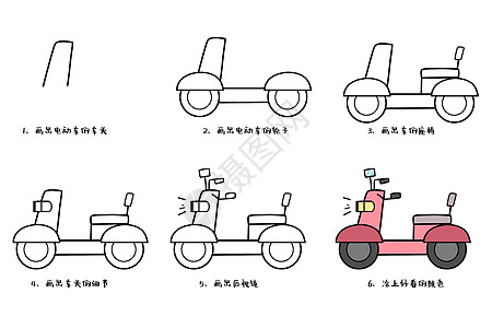 电动车简笔画教程背景图片