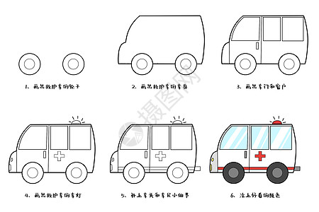 救护车简笔画教程图片