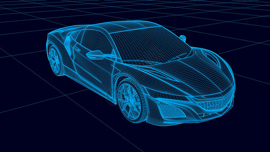 3D汽车科技背景图片