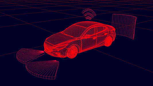 红外监测3D智能汽车设计图片