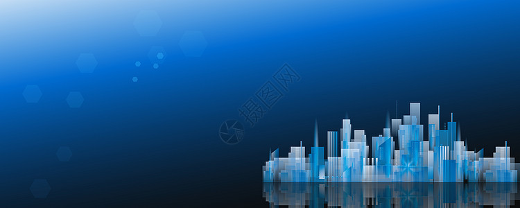 蓝色科技城市图片