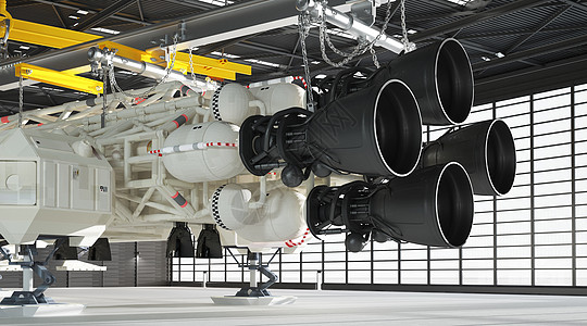 航天飞船航天器发动机场景设计图片