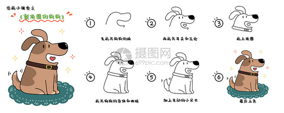 简笔画教程狗狗图片