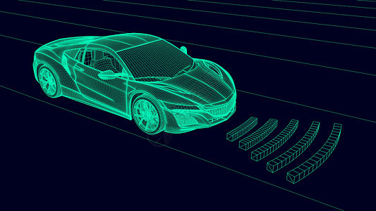 3D汽车科技背景图片
