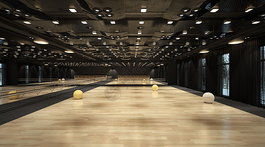 健身房3D舞蹈室场景设计图片