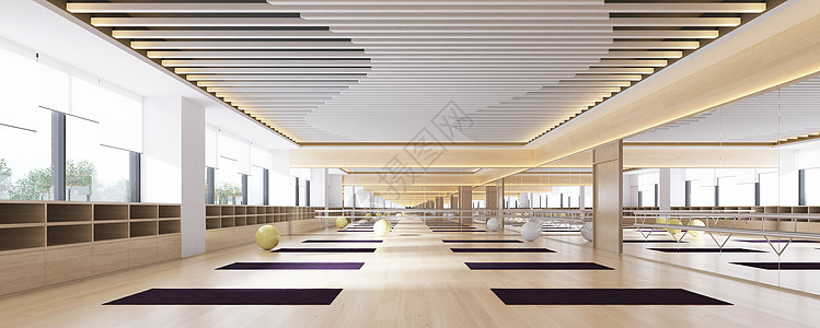 健身房VI3D舞蹈室场景设计图片